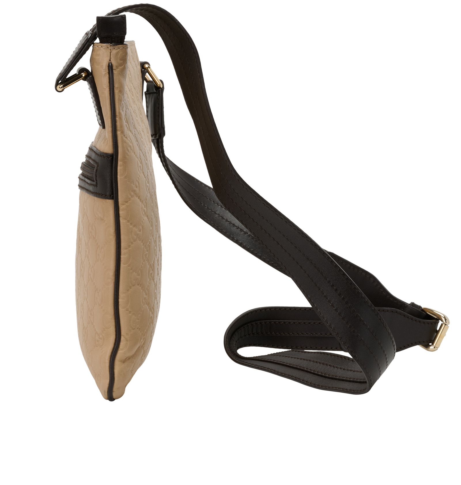 Guccissima Flat Messenger, &pound;250, Handbags, Beige, Leather, Bottom view